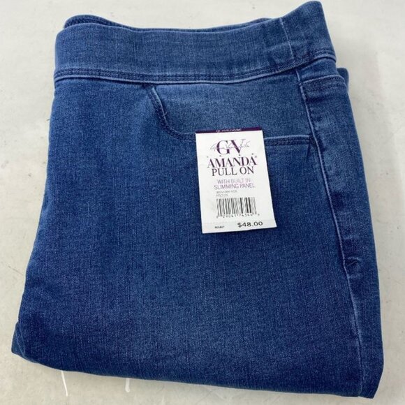 Women's Gloria Vanderbilt Amanda Pull-On Straight Jea ... Color: Felton Size: 16 - Picture 5 of 6